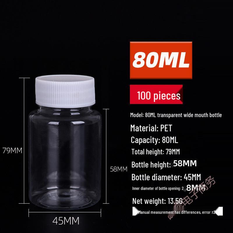 Transparent 0ml Small Plastic Dispensing Bottle with Sealed Lid for Liquid Medicine Samples