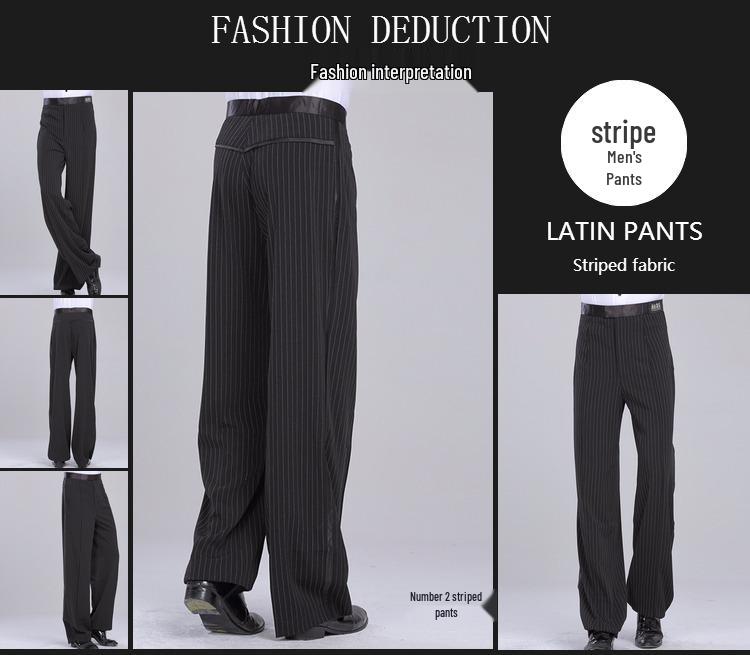 Dan Kai Herren Lateinische Tanzhose: Erwachsene Straight-Leg Ballroom Übungskleidung