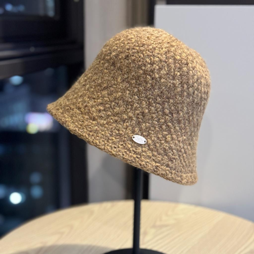 Bunter Farbverlauf Gestrickte Beckenmütze Herbst und Winter Schlichte und Vielseitige Fischerhut Wärme Ohrenschutz Temperament Eimerhut