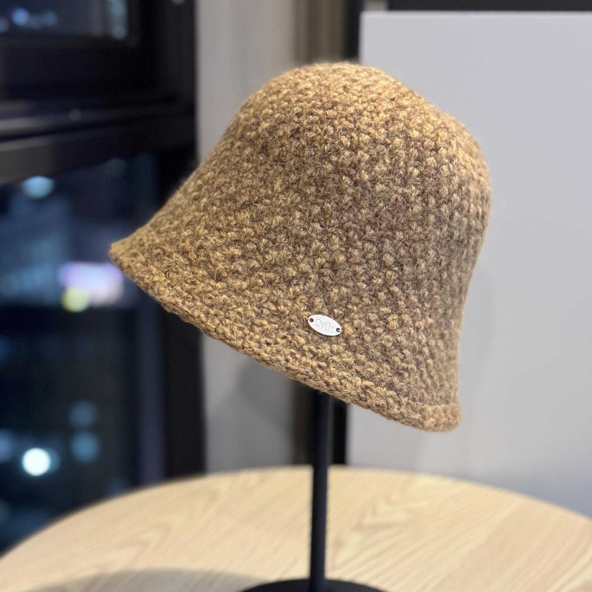 

Красочная вязаная шапка-ведро с градиентом, осенне-зимняя однотонная и универсальная шляпа рыбака, теплая, с защитой ушей, стильная one size