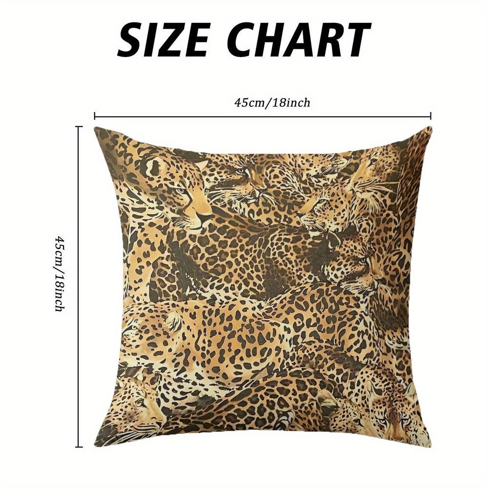 Leopardherde quadratischer Jacquard Kissenbezug für Sofa Büro Lendenkissenbezug Haus Dekorative Kissenhülle
