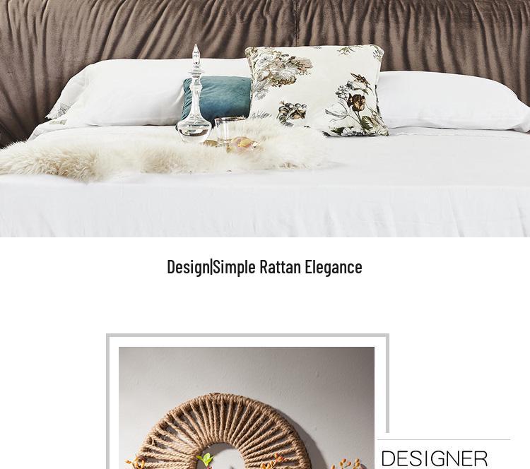 Rattan Woven Round Wall Decor for Living Room Background Wall Macrame Hanging