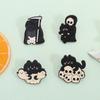 Sensenmann Hängende Katze Emaille-Pins Halloween-Katze Mit Totenkopf Broschen Revers-Abzeichen Punk Gotischer Schmuck Geschenke für Kinder Freunde