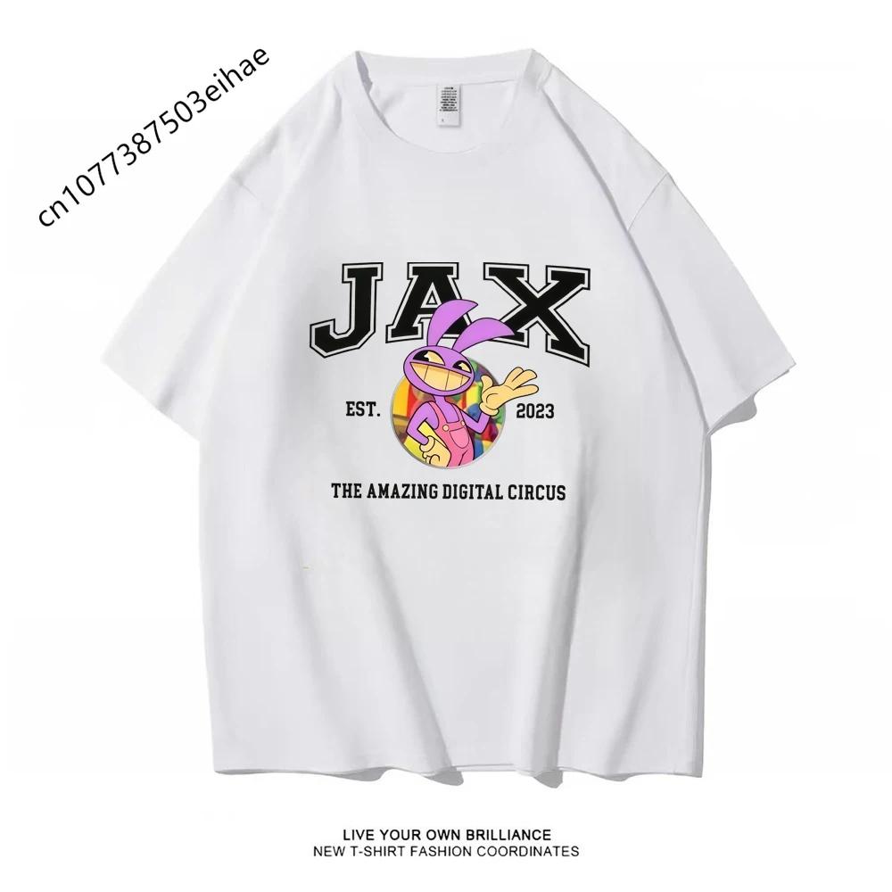 La Fantastica T-shirt Grafica del Circo Digitale Pomni Jax per Adulti e Bambini Universale Poliestere Y2K Streetwear Manica Corta Top Quotidiani