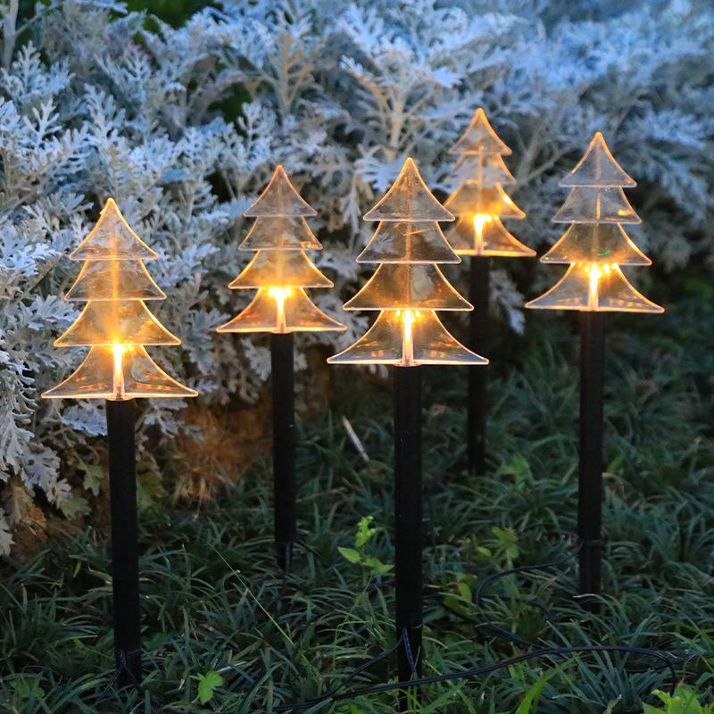 Christmas Solar Pathway Lights, Set of 5 Waterproof Landscape Christmas Lights, Stake Christmas Decorations, LED Lights for Yard Lawn Walkway Decor