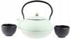 CAST IRON INFUSER 1.5L TEA TEAPOT SET 2x CUPS