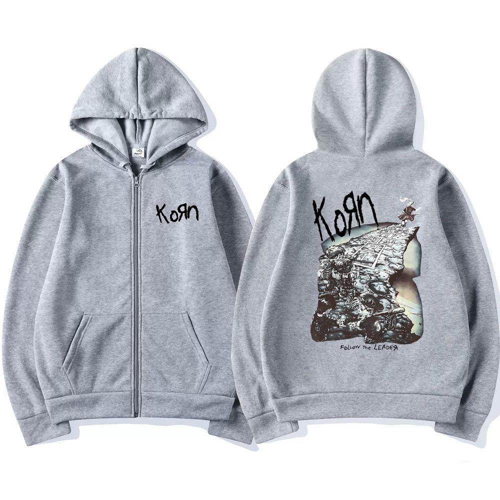 Рок-группа Korn Ftl 25 Zip свитер с принтом готический ретро — фото 3