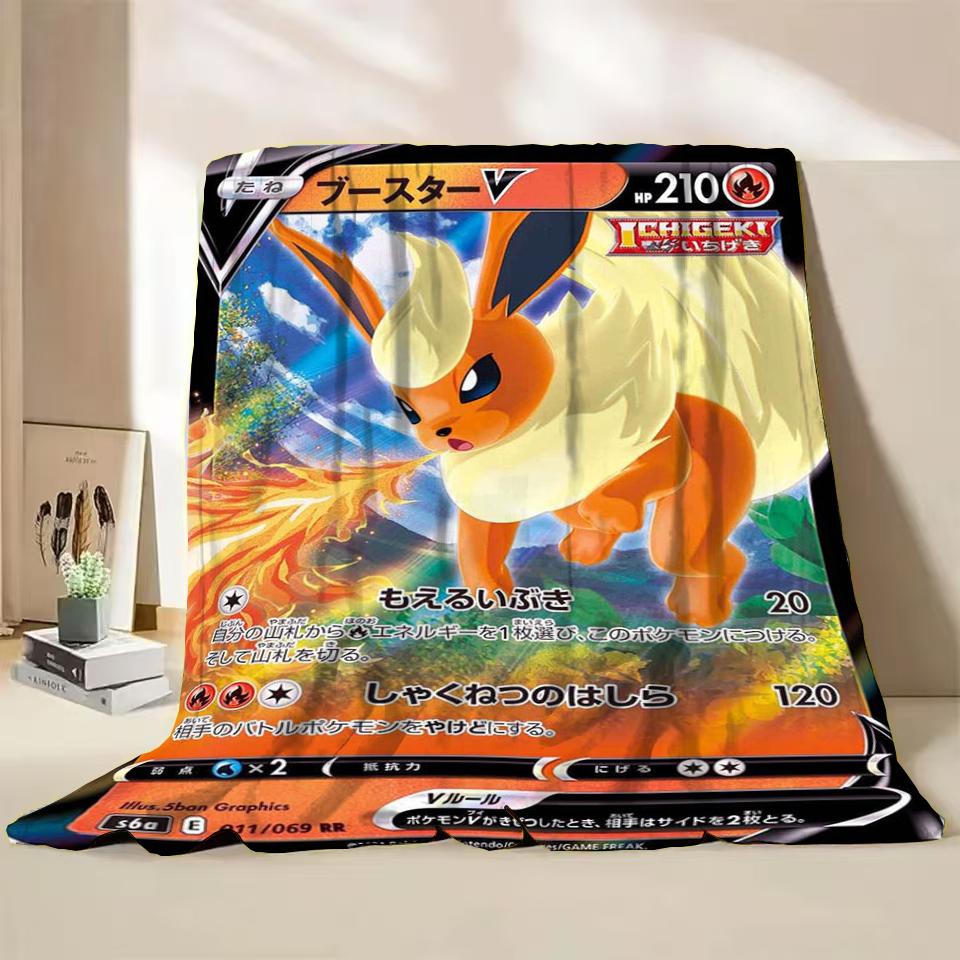 Pokémon Kaart Karakter Cartoon Flanellen Plaid Deken voor Slaapkamer Bed Bank Lunchpauze Picknick Reisdekens Kinderen Zachte Cadeaus