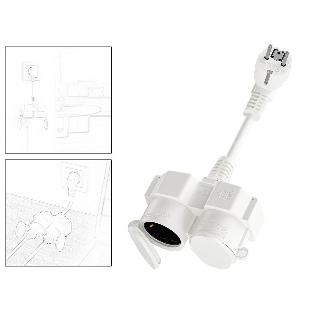 EU Europe Schutzkontakt Male To Female Extension Cable Professional Outdoor Outlet Power Cord Splitter 16A 250V IP44 Waterproof