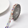 1PC/5Yard Fix Rectangle Self Adhesive Rhinestone Tape Multicolor Crystal Diamond Glitter Trim Ribbon DIY Belt Garment Shoes Bags