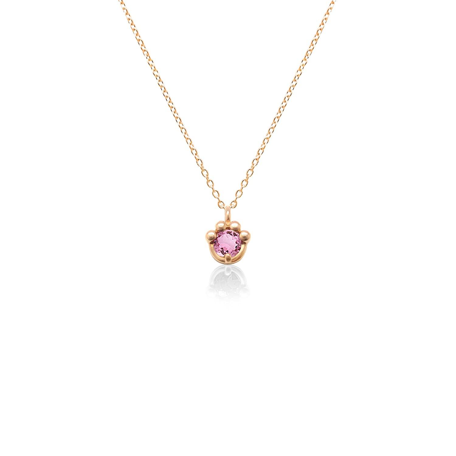 

Ожерелье с подвеской из розового золота K10 с мотивом кошачьей лапки, камень, рожденный в октябре [Miwahou Seki] (631019PG-PT)