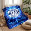Millwall Custom Name Text Flannel Blanket Soccer Logo Personalized Fleece Throw Blanket Special Gift For Sofa Bedroom Home
