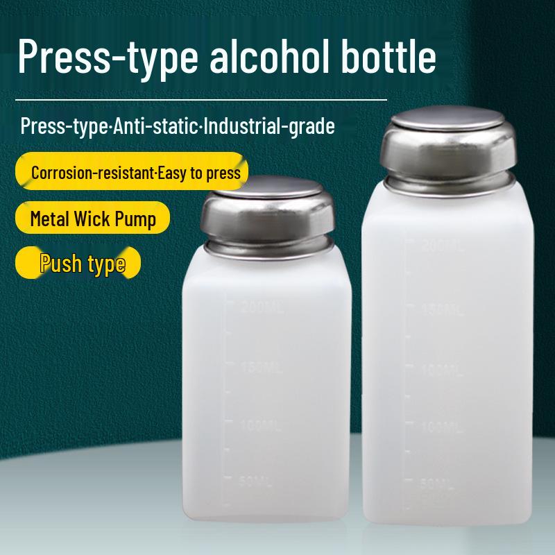 Anti-Static Plastic Alcohol Dispenser Bottle - 100ml, 200ml, 250ml Press-Type for Board Cleaning