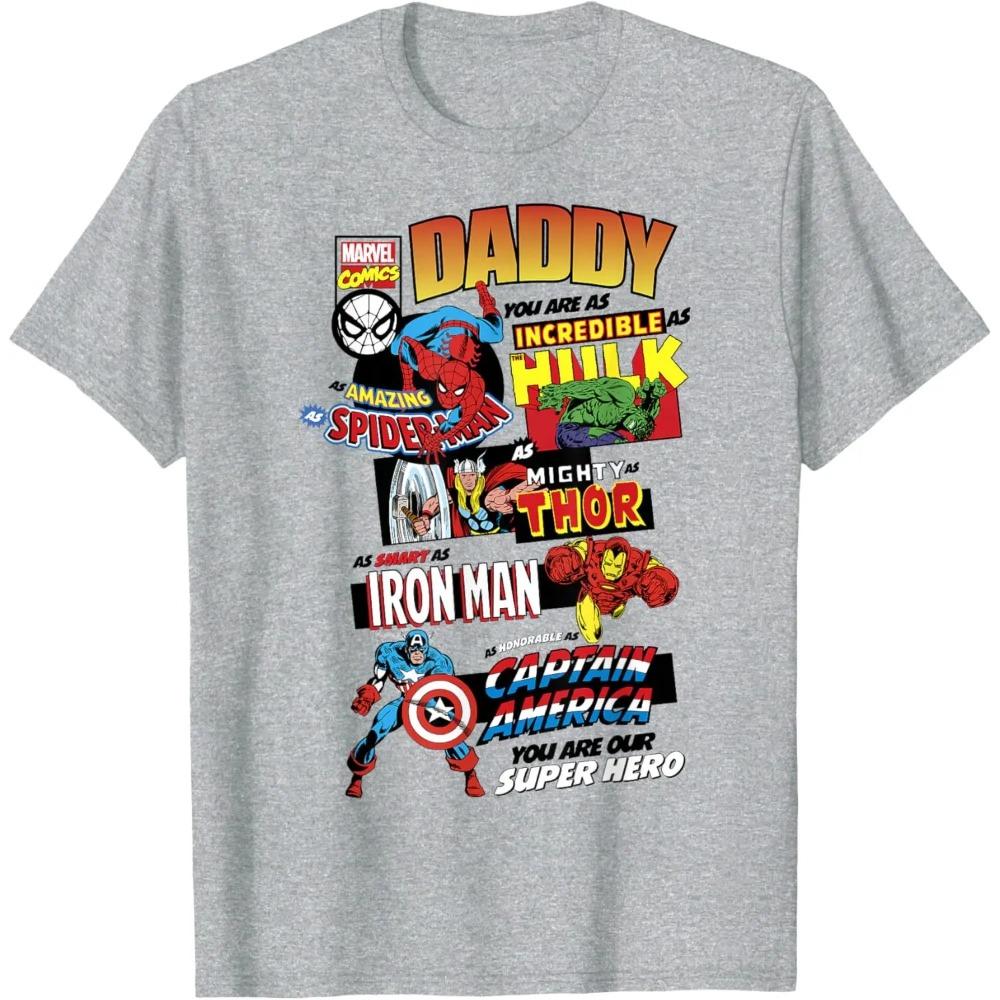 

Marvel Avengers Daddy Our Super Hero Character Collage Graphic T-Shirt, Father s Day Themed Tee, Unisex Superhero Casual Top XXXL синій