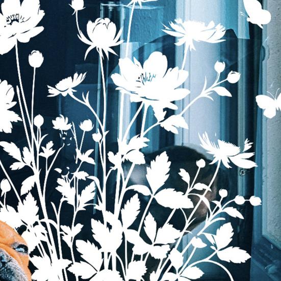 Glasaufkleber Wasserdicht PVC Doppelseitiges Design Sonnenblumenmuster Fensteraufkleber Glastüren Fenster Heimdekoration