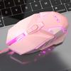 MageGee G10 Gaming Breathing LED 6 Adjustable DPI Settings To 3200 Ergonomic Optical Computer 7 for Windows PC Pink Mouse, Wired, 7-Color Backlight,