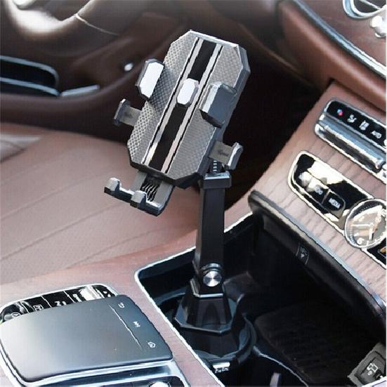 Adjustable Car Cup Holder Ert Mounted Phone Holder Bracket Universal Black