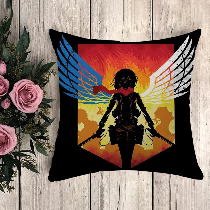 Anime Pillow Attack On Titan Cushion Covers for Bed Pillows Decorative Pillowcases  Fall Decor Pilow Cases Pillowcase