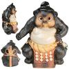 Shigaraki Ware Sumo Yokozuna Tanuki Raccoon Dog Pottery Figurine JAPAN FS