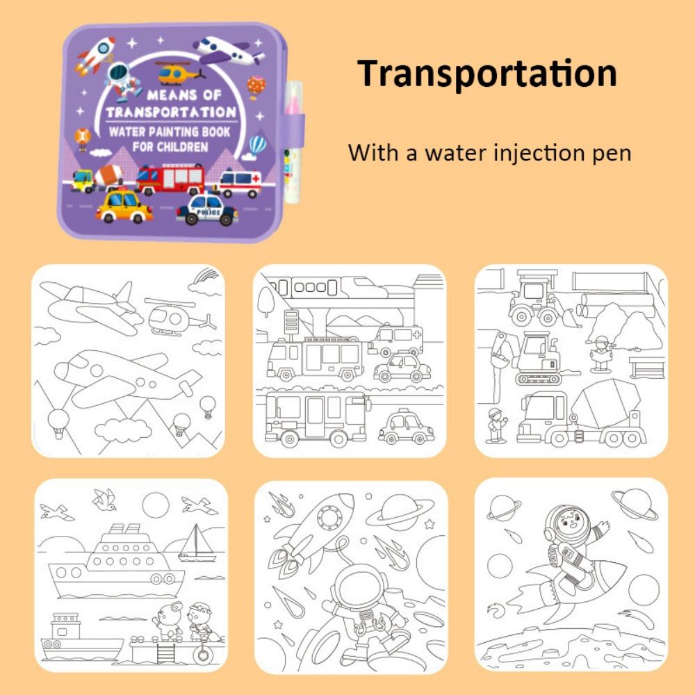 Creative Water Activated Water Painting Book Diy Reusable Magic Water Drawing Book Foldable Doodle Coloring Books Gift