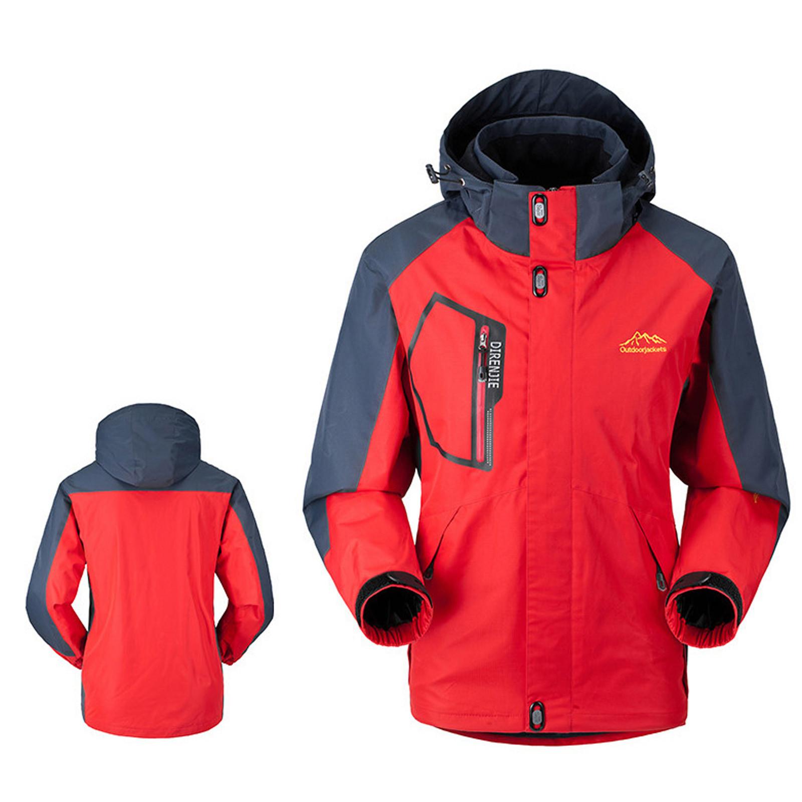 

Мужская водонепроницаемая бархатная лыжная спортивная куртка для альпинизма с карманом и капюшоном XXL красный