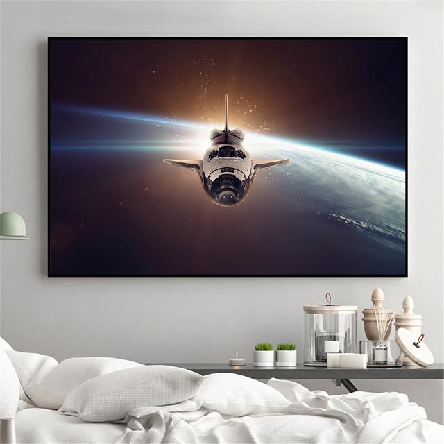 Universe Earth Meteorite Posters and Prins Galaxy Stars Astronaut Planet Hole Space Wall Pictures for Living Room Decoration