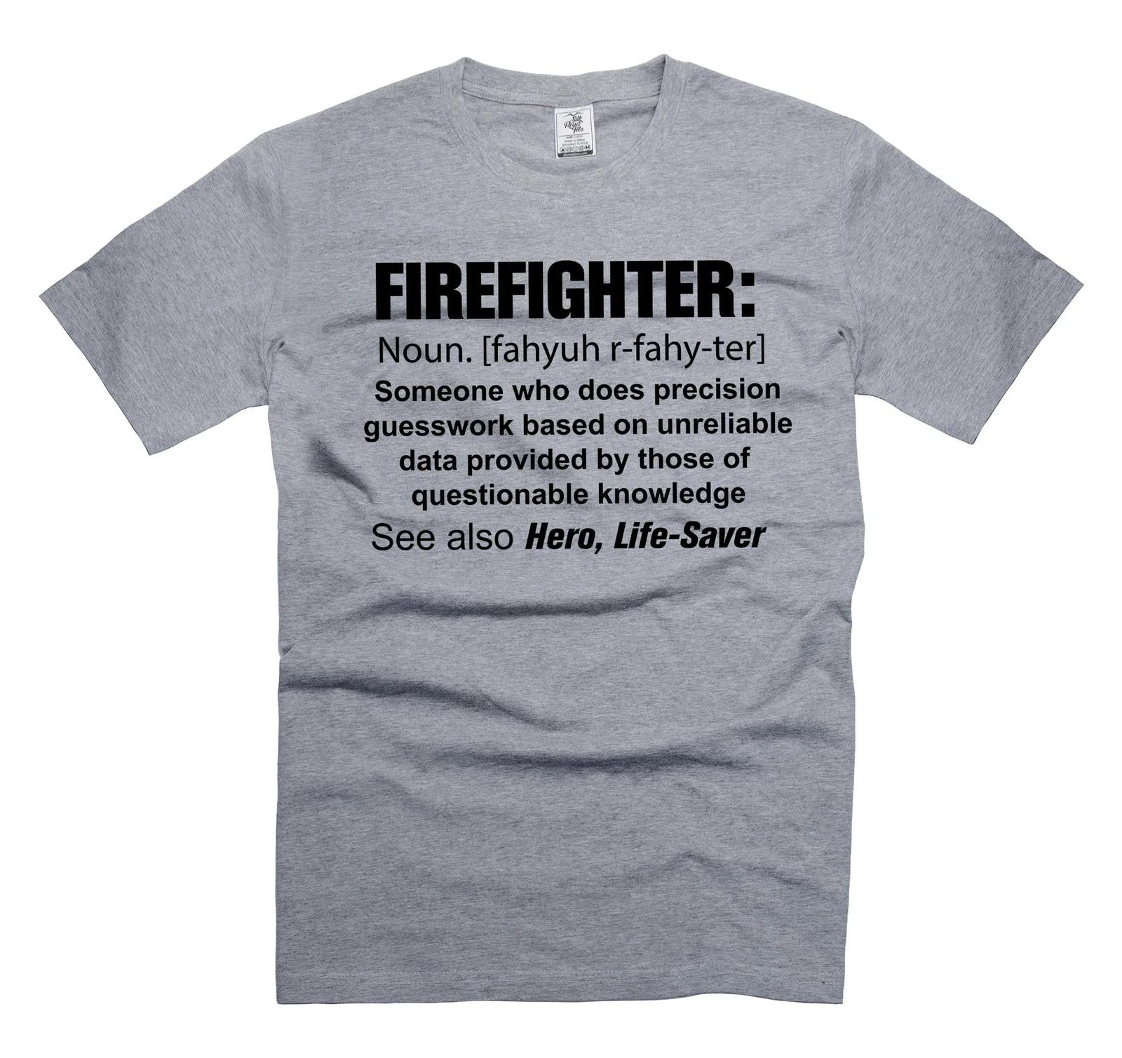 Mens Firefighter T-shirt Firefighter Definition Shirt Funny Joke Tee shirt XL