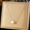18K Gold Plated Necklace with Baroque Freshwater Pearls, Dainty Pearl Chain Choker, Adjustable Elegant Jewelry for Women Daily Wear Gift