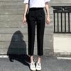 Korean Style Summer Women Suit Pants High Waist Pants with Slit Elegant Ladies Girls Casual Pants Capri