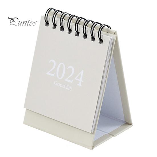 Mini-Tischkalender, Spiralspule, Seitenwechsel, Datumsaufzeichnung, 12-Monatskalender für die Planung, Ereignisprotokoll, tragbar, einfacher Stil, Planbuch, Jahr