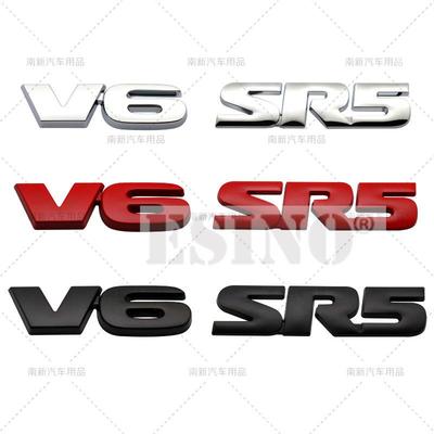 1Pc Car Styling V6 SR5 3D Metal Alloy Adhesive Emblem Rear Trunk Badge Fender Sticker Body Decal for  Tacoma 4Runner Sequoia