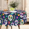 1 Piece Of The Day Of The Dead Cinco De Mayo Tablecloth, Available In 4 Sizes, Colored Skull, Suitable For Dining Tables