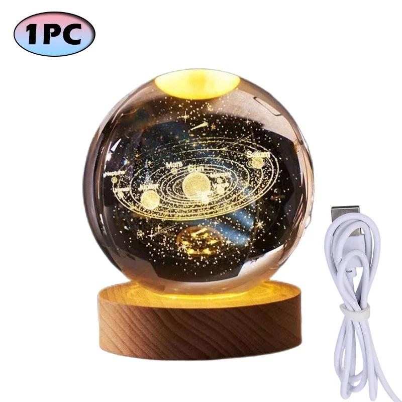 

Хрустальный шар 3D внутренний резной ночник настольное украшение солнечная система хрустальный шар ночники рождественский подарок