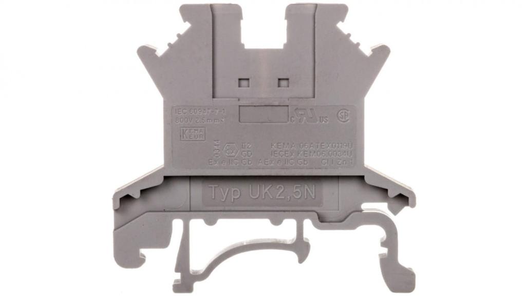Złączka Szynowa Przepustowa 2-Przewodowa 0,2-4Mm2 Szara Uk 2,5 N 3003347
