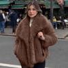 Winter Coats for Women Big Collar Fluffy Faux Fur Coat Women Plush Jacket Vintage Loose Short Female Outerwears