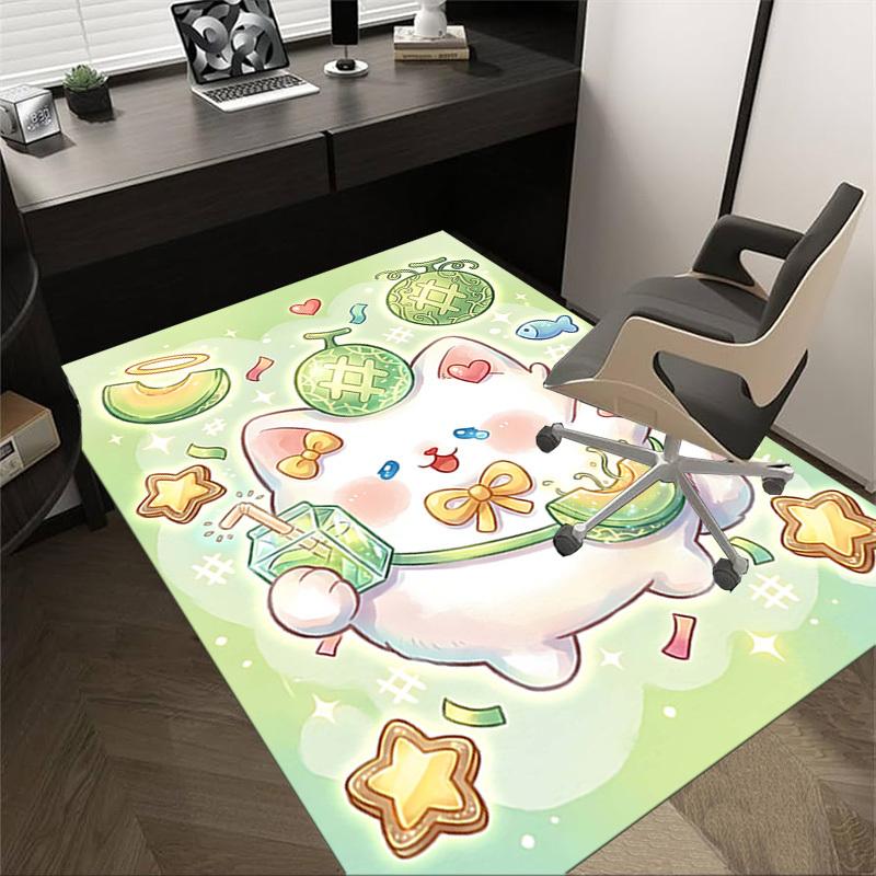 

1PC Cute Bunny # Melon Non-Slip Floor Carpet Compatible for Office&Living Room&Bedroom&Dining room - Soft & Pattern-G0347 60cm by 90cm