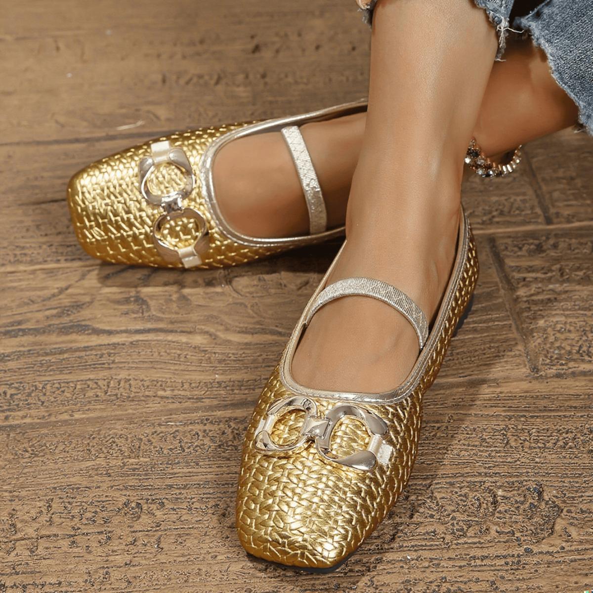 

Fashion 2025 New Women Flats Round Toe Outdoor Loafers Shallow Belt Buckle Mary Janes Shoes Women Casual Retro Gladiator Shoes Women 43 золотой