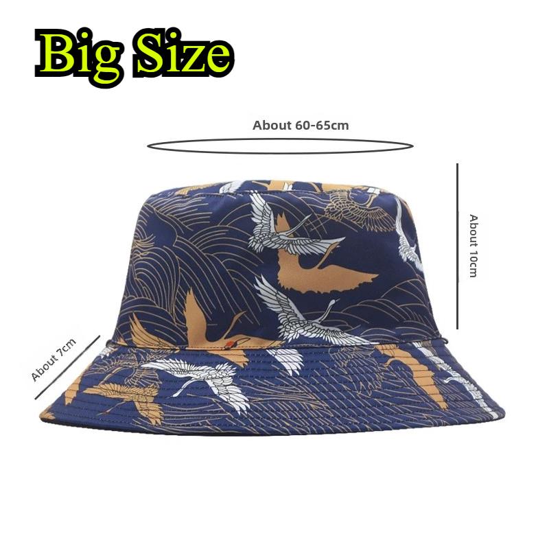 High Quality Reversible Bucket Hat Lady Fashion New Sun Cap Men Big Size Fisherman Hats L 56-60cm XL 60-65cm