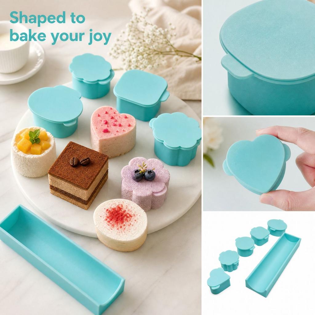In Heart, Square, Cloud, Oval and Round Shapes for Baking