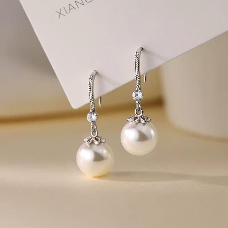 2025 Luxury 925 Sterling Silver Pearl Earrings: High-End Studs for Women