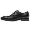 Weave Pattern Men's Double Buckle Monk Strap Shoes Genuine Leather Handmade Business Office Wedding Formal Dress Shoes for Men