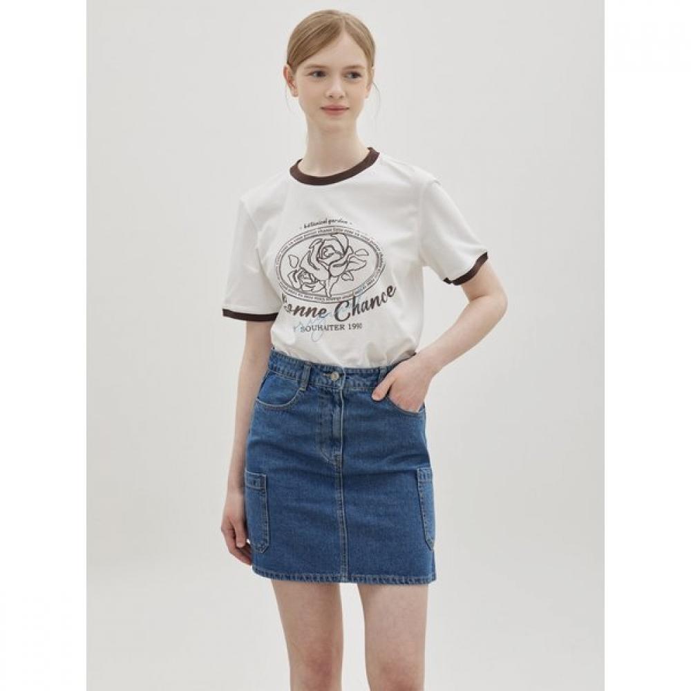 

Cc CollecT Rose PrinT Ringer T shirT C262psm132 Ivory/55