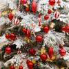 Festive Holiday Ornament Collection Shatter Proof Plastic Baubles Decorations Glittering Christmas Tree Pendants