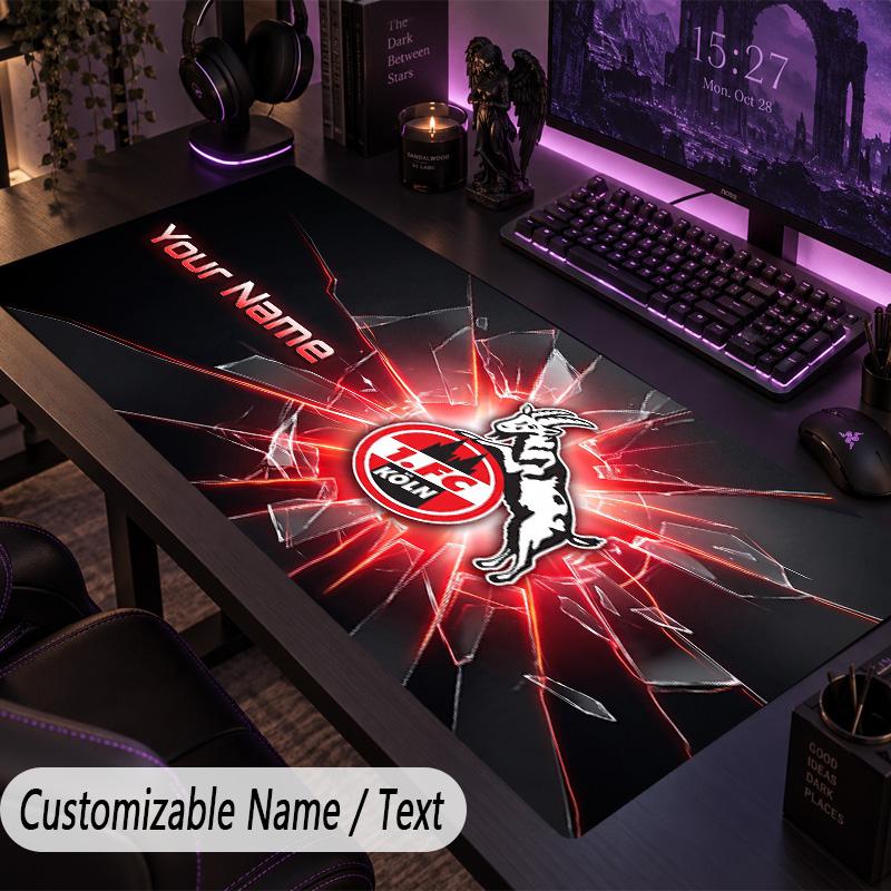 Large Mouse PadFC Köln Custom Name Text Personalized Desk Mat Non Slip Gaming Pad