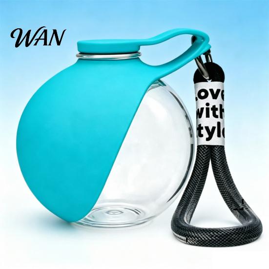 Camping Pet Water Bottle Leak-Proof Portable Dog Ball with Foldable Silicone Bowl Travel Accessory 10oz Lightweight Dispenser for Hiking Outdoor Use