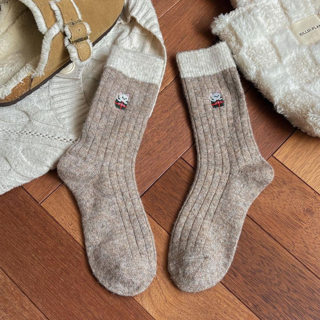 Cute Warm Wool Socks Winter Socks Winter Socks Medium Tube Socks Cartoon Socks Thickened