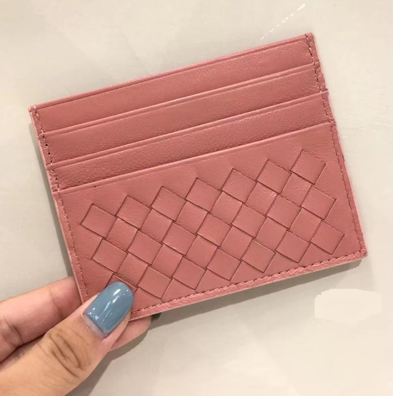 Aus Schaffell gewebter, ultradünner Kartenhalter aus echtem Leder mit mehreren Steckplätzen für den tragbaren Ausweishalter für Herren im Business-Stil, Mini-Kartentasche