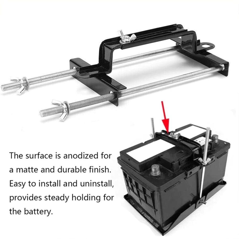 Adjustable Car Battery Hold Down Bracket 19cm 23cm Universal Battery Holder Stainless Steel Storage Tray For Automotive