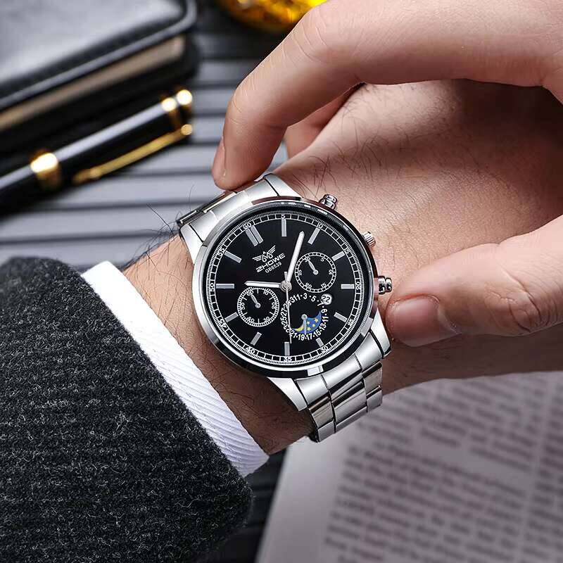 Luxury Men Business Watches Fashion Calendar Quartz Watch for Mens Wristwatch Clock Gift Reloj Hombre