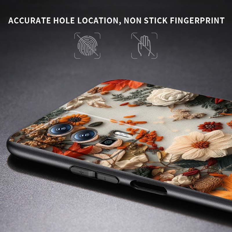 Butterfly flower pattern Phone Case For Xiaomi Redmi 12 13C 12C 13 10C 9T A2 9A 9C 7A Note 10S 8T 10 9 8 Pro 4G 5G Black